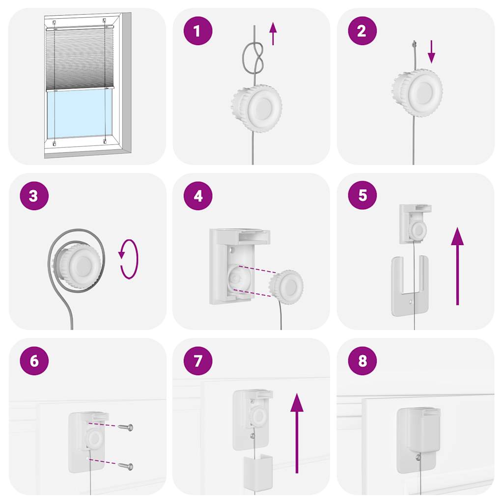 Πλισέ περσίδα Λευκό 65x100 cm Πλάτος υφάσματος 64,4 cm