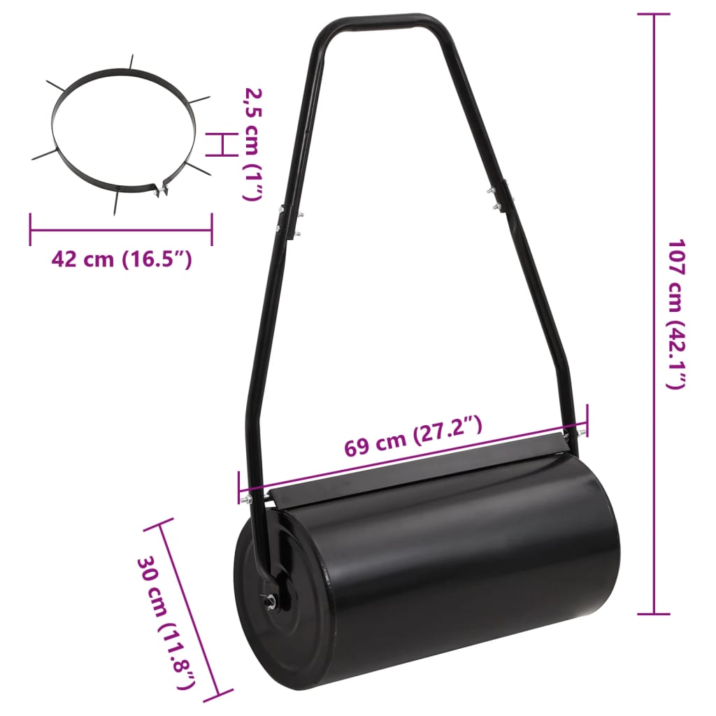 Κύλινδρος Γκαζόν Σφιγκτήρες Εξαερωτήρα Μαύρος 42Λ Σίδερο/Ατσάλι - Pakobazaar
