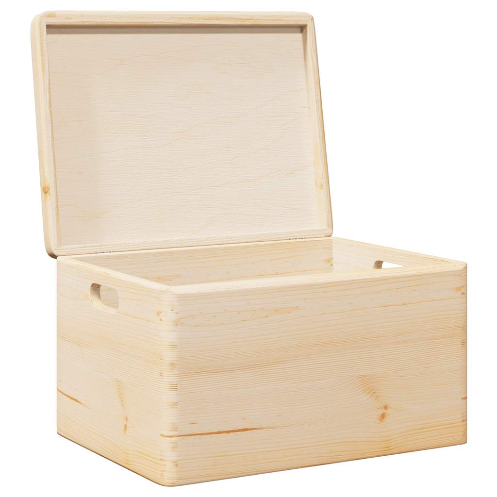 Ξύλινο κουτί με καπάκι και χειρολαβές 40x30x23 cm - Pakobazaar