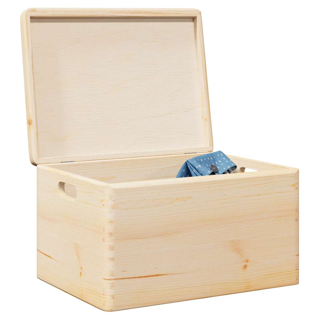 Ξύλινο κουτί με καπάκι και χειρολαβές 40x30x23 cm - Pakobazaar
