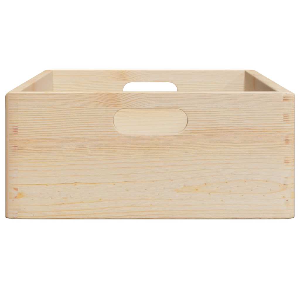 Ξύλινο κουτί με λαβές 40x30x13 cm από μασίφ ξύλο πεύκο - Pakobazaar