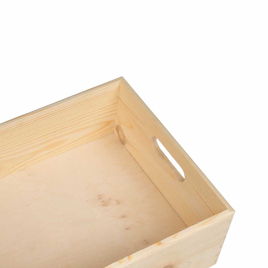 Ξύλινο κουτί με λαβές 40x30x13 cm από μασίφ ξύλο πεύκο - Pakobazaar