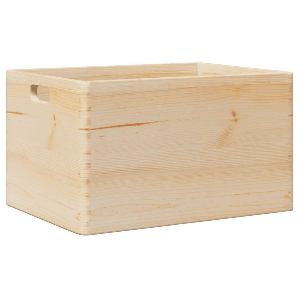 Ξύλινο κουτί με χειρολαβές 40x30x23 cm από μασίφ ξύλο πεύκο - Pakobazaar