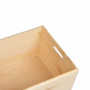 Ξύλινο κουτί με χειρολαβές 40x30x23 cm από μασίφ ξύλο πεύκο - Pakobazaar