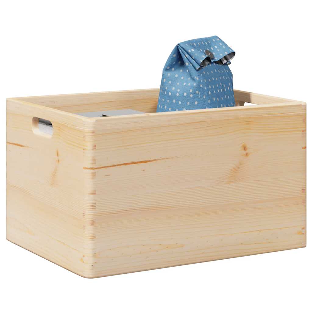 Ξύλινο κουτί με χειρολαβές 40x30x23 cm από μασίφ ξύλο πεύκο - Pakobazaar