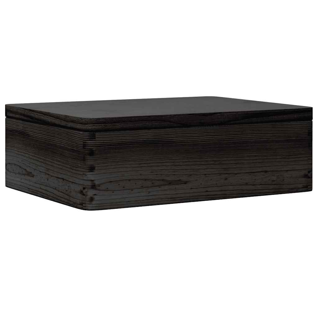 Ξύλινο κουτί με καπάκι Μαύρο 40x30x13 cm από μασίφ ξύλο πεύκο - Pakobazaar
