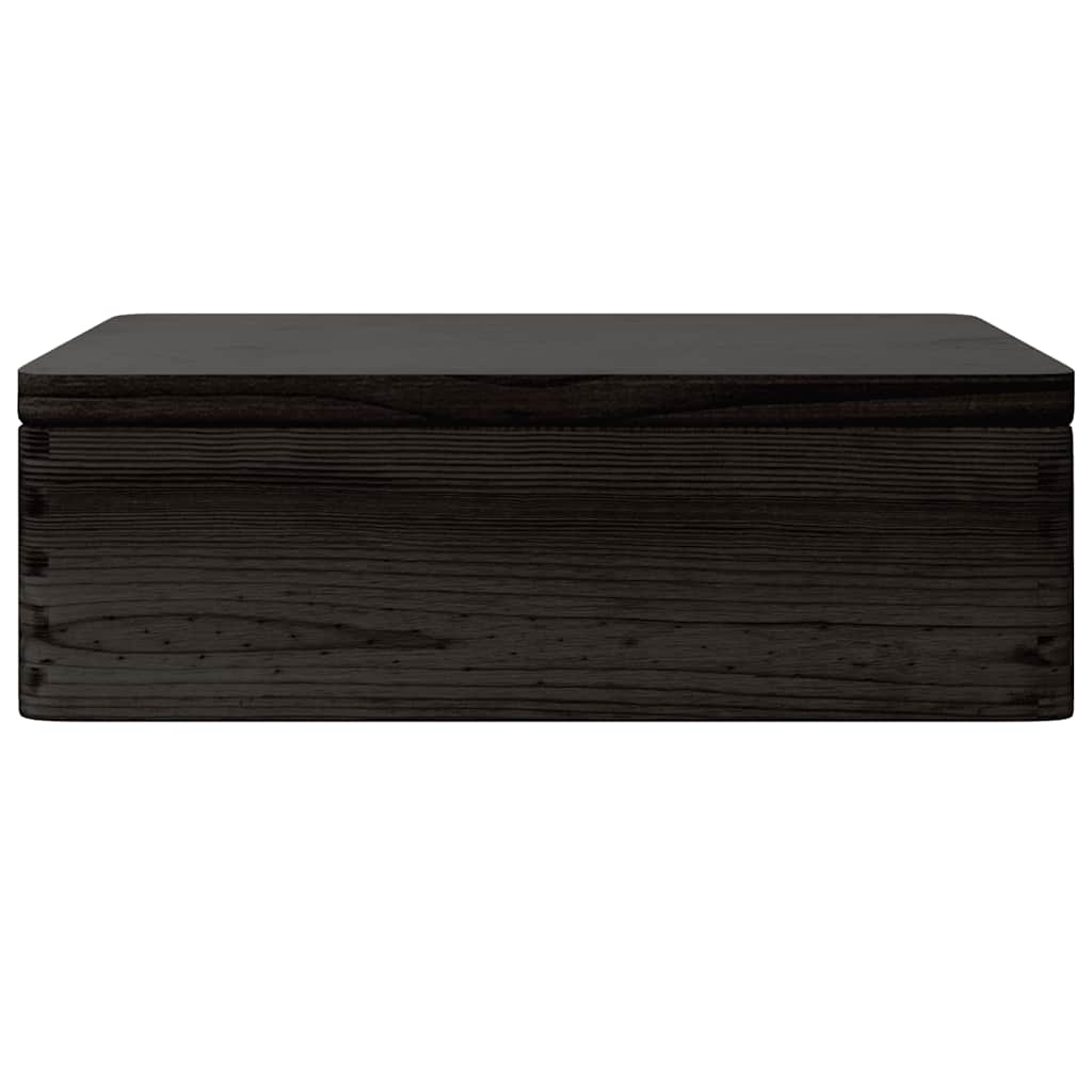 Ξύλινο κουτί με καπάκι Μαύρο 40x30x13 cm από μασίφ ξύλο πεύκο - Pakobazaar