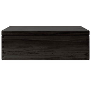 Ξύλινο κουτί με καπάκι Μαύρο 40x30x13 cm από μασίφ ξύλο πεύκο - Pakobazaar