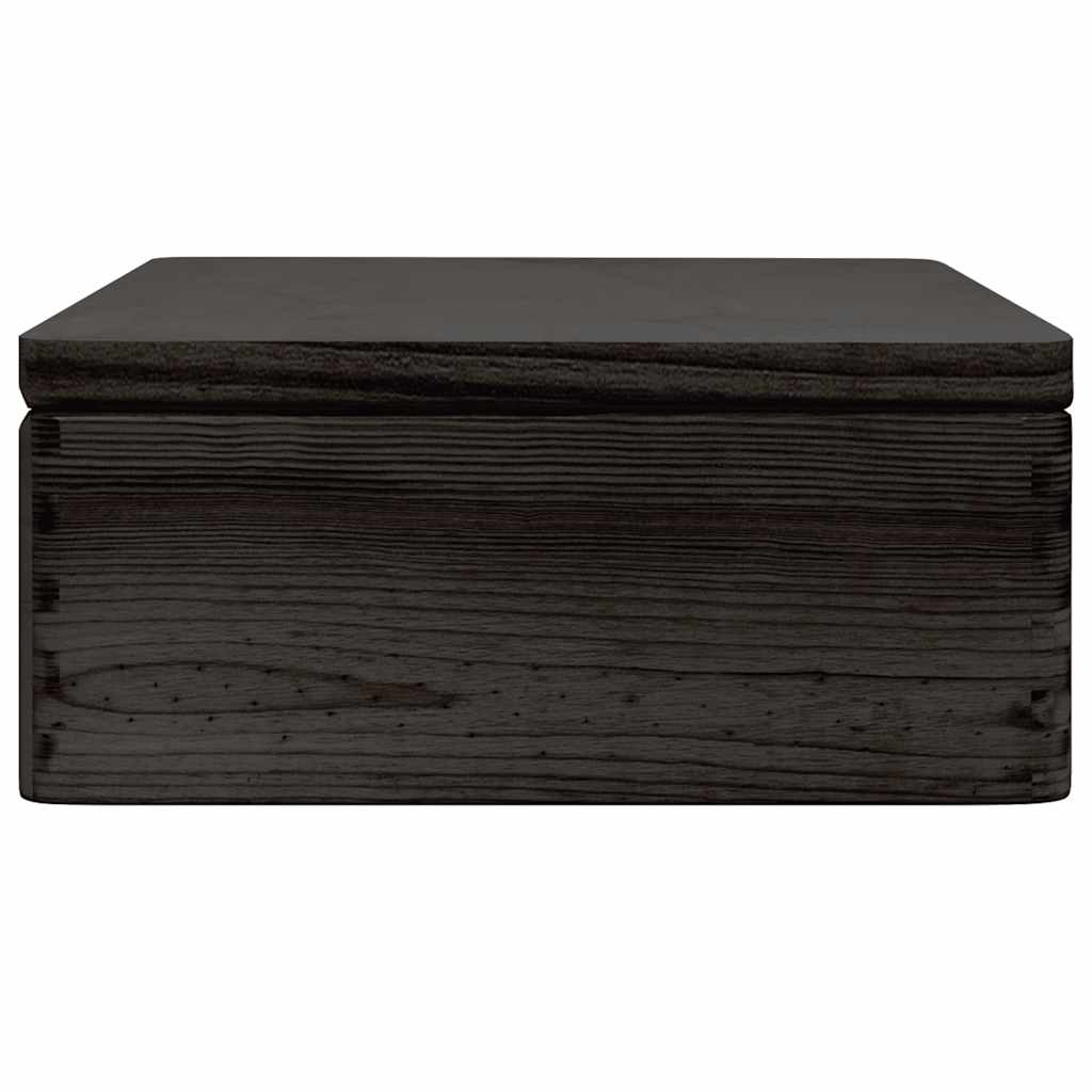 Ξύλινο κουτί με καπάκι Μαύρο 40x30x13 cm από μασίφ ξύλο πεύκο - Pakobazaar