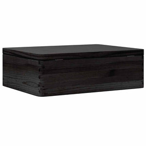 Ξύλινο κουτί με καπάκι Μαύρο 40x30x13 cm από μασίφ ξύλο πεύκο - Pakobazaar