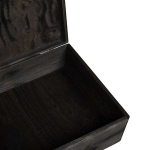 Ξύλινο κουτί με καπάκι Μαύρο 40x30x13 cm από μασίφ ξύλο πεύκο - Pakobazaar