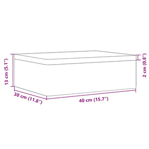 Ξύλινο κουτί με καπάκι Μαύρο 40x30x13 cm από μασίφ ξύλο πεύκο - Pakobazaar