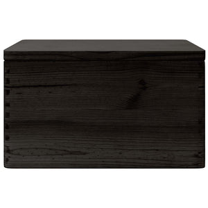 Ξύλινο κουτί με καπάκι Μαύρο 40x30x23 cm από μασίφ ξύλο πεύκο