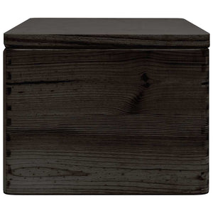 Ξύλινο κουτί με καπάκι Μαύρο 40x30x23 cm από μασίφ ξύλο πεύκο