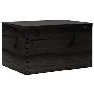 Ξύλινο κουτί με καπάκι Μαύρο 40x30x23 cm από μασίφ ξύλο πεύκο