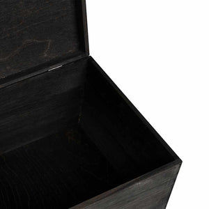 Ξύλινο κουτί με καπάκι Μαύρο 40x30x23 cm από μασίφ ξύλο πεύκο