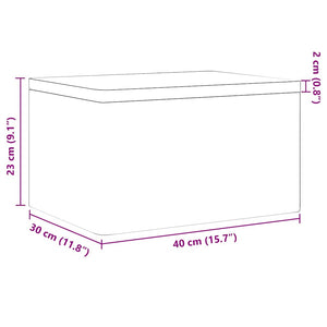 Ξύλινο κουτί με καπάκι Μαύρο 40x30x23 cm από μασίφ ξύλο πεύκο