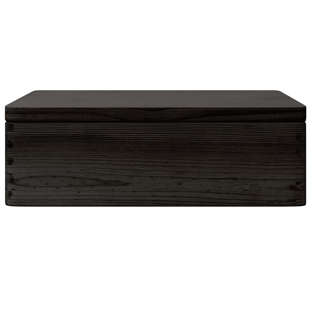 Ξύλινο κουτί με καπάκι και λαβές Μαύρο 40x30x13cm - Pakobazaar