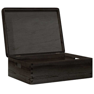 Ξύλινο κουτί με καπάκι και λαβές Μαύρο 40x30x13cm - Pakobazaar