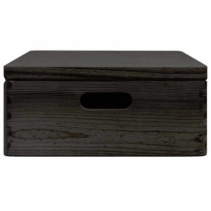 Ξύλινο κουτί με καπάκι και λαβές Μαύρο 40x30x13cm - Pakobazaar