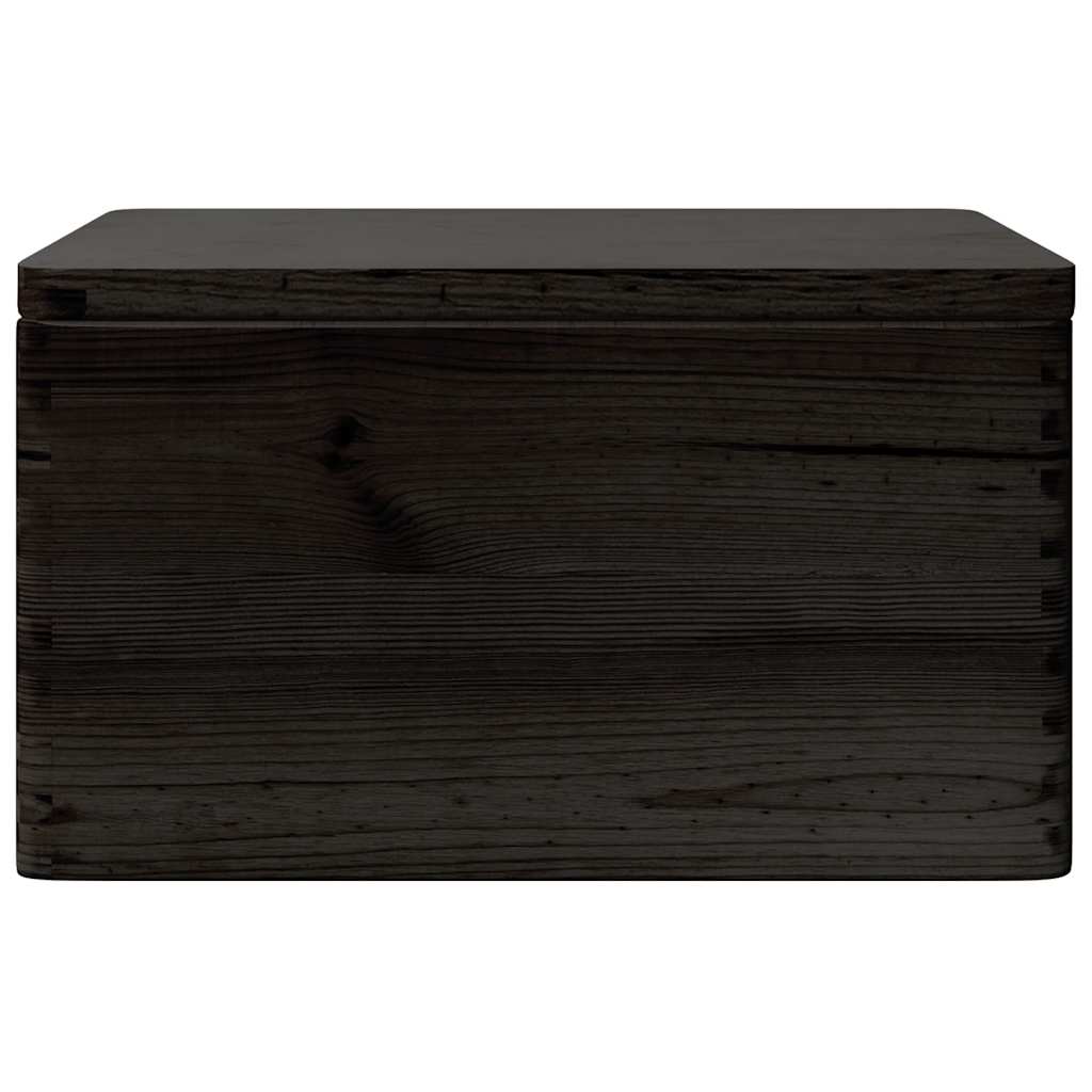 Ξύλινο κουτί με καπάκι και λαβές Μαύρο 40x30x23cm