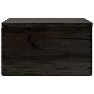 Ξύλινο κουτί με καπάκι και λαβές Μαύρο 40x30x23cm