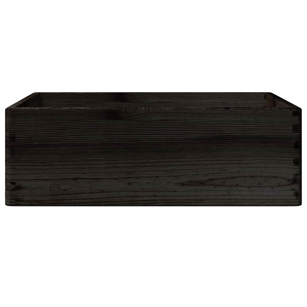 Ξύλινο κουτί με λαβές Μαύρο 40x30x13 cm από μασίφ ξύλο πεύκο