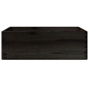 Ξύλινο κουτί με λαβές Μαύρο 40x30x13 cm από μασίφ ξύλο πεύκο
