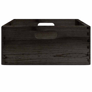 Ξύλινο κουτί με λαβές Μαύρο 40x30x13 cm από μασίφ ξύλο πεύκο