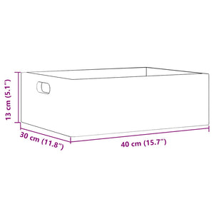 Ξύλινο κουτί με λαβές Μαύρο 40x30x13 cm από μασίφ ξύλο πεύκο