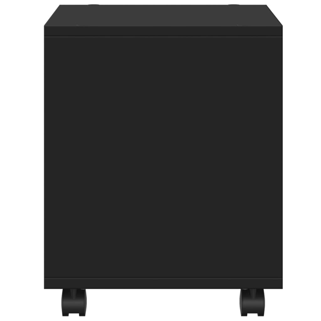 Ντουλάπι Τροχήλατο Μαύρο 37x33x42,5 εκ. από Επεξ. Ξύλο