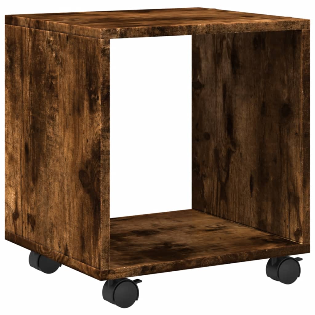 Ντουλάπι Με Ροδάκια Καπνιστή Δρυς 37x33x42,5 εκ. Επεξ. Ξύλο - Pakobazaar
