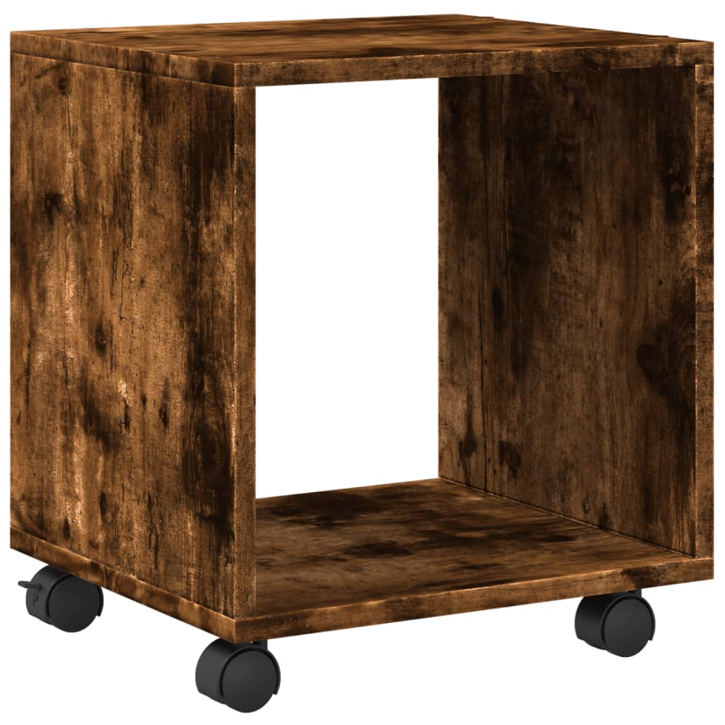Ντουλάπι Με Ροδάκια Καπνιστή Δρυς 37x33x42,5 εκ. Επεξ. Ξύλο - Pakobazaar