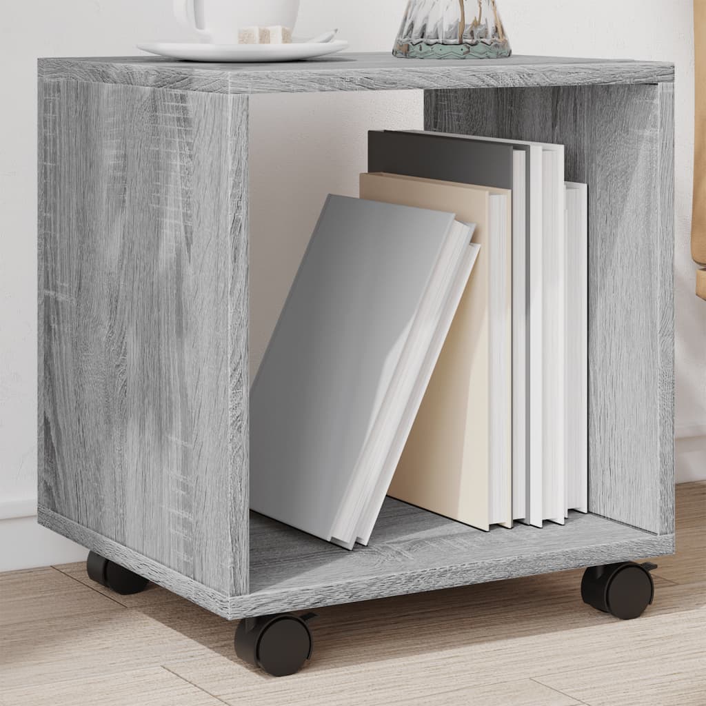 Ντουλάπι Με Ροδάκια Γκρι Sonoma 37x33x42,5 εκ. Επεξεργ. Ξύλο - Pakobazaar