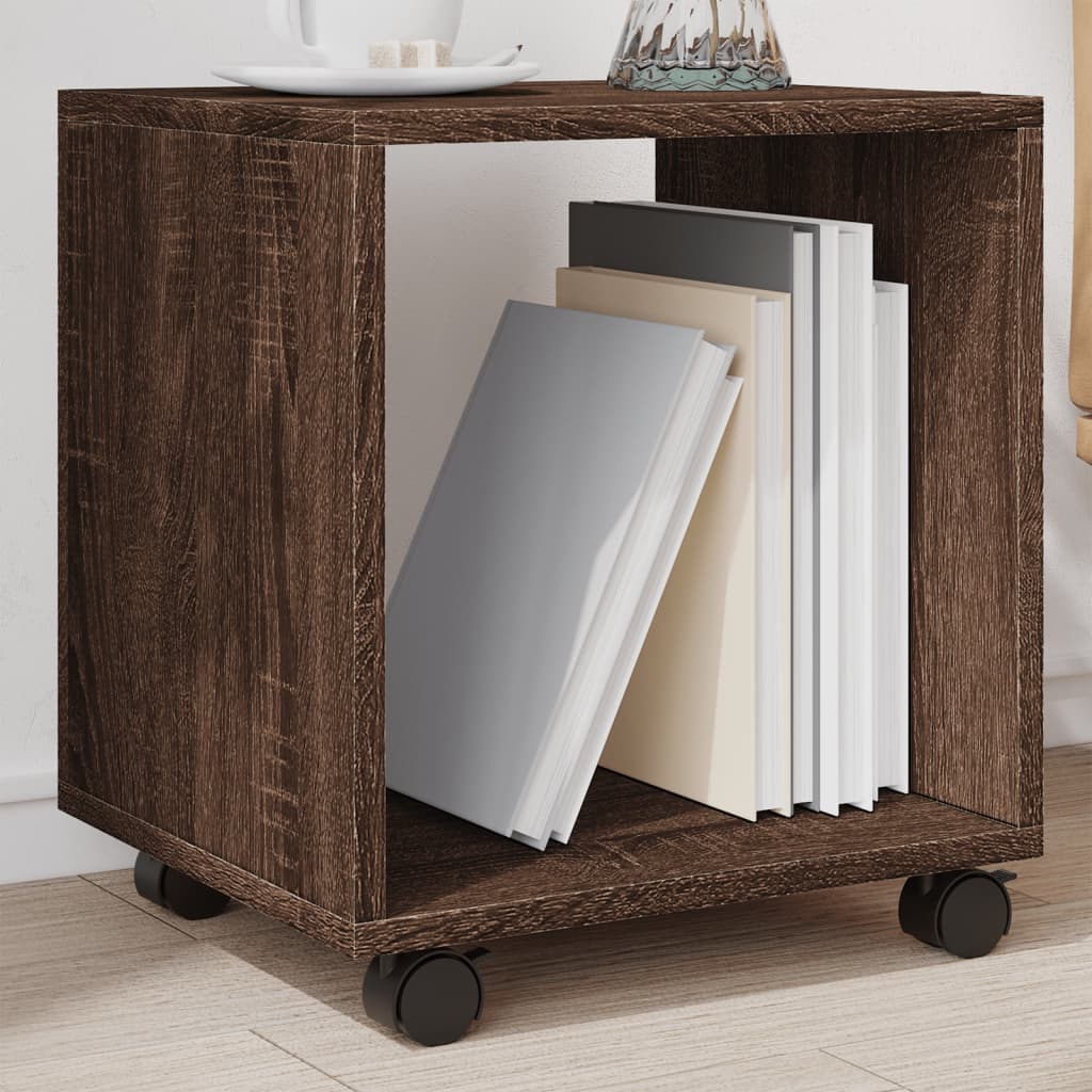 Ντουλάπι Τροχήλατο Καφέ Δρυς 37x33x42,5 εκ. από Επεξ. Ξύλο
