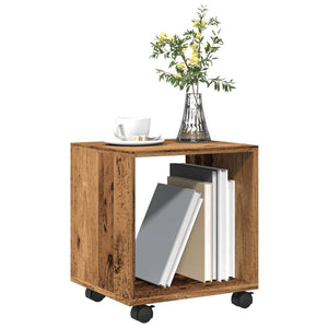 Ντουλάπι Τροχήλατο Όψη Παλαιού Ξύλου 37x33x42,5 εκ. Επεξ. Ξύλο - Pakobazaar