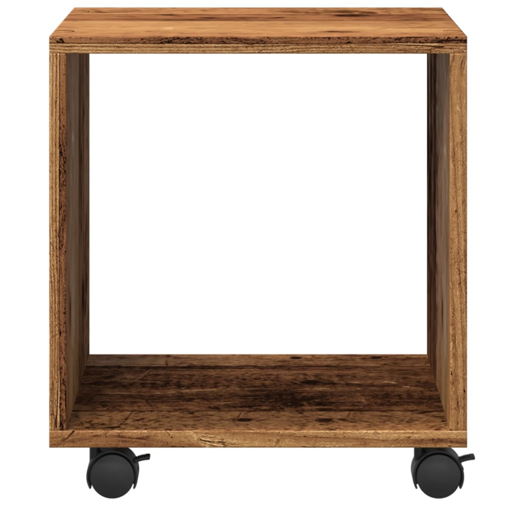 Ντουλάπι Τροχήλατο Όψη Παλαιού Ξύλου 37x33x42,5 εκ. Επεξ. Ξύλο - Pakobazaar