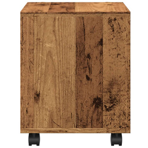 Ντουλάπι Τροχήλατο Όψη Παλαιού Ξύλου 37x33x42,5 εκ. Επεξ. Ξύλο - Pakobazaar