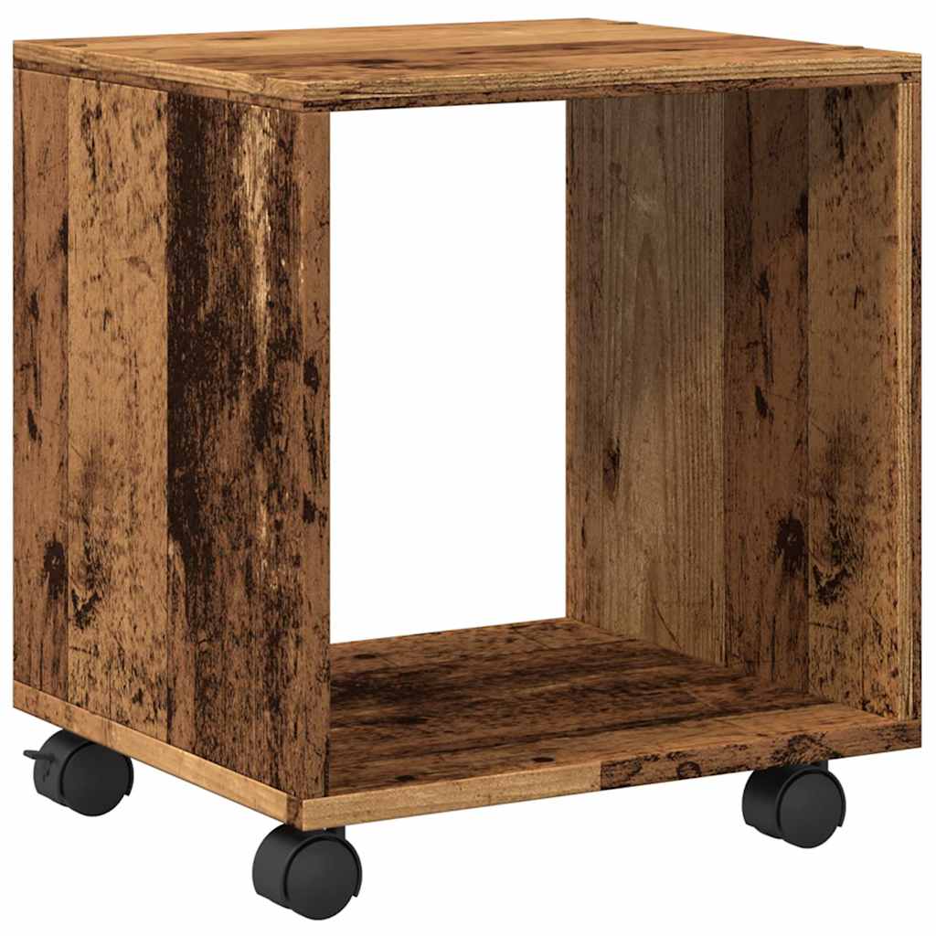 Ντουλάπι Τροχήλατο Όψη Παλαιού Ξύλου 37x33x42,5 εκ. Επεξ. Ξύλο - Pakobazaar