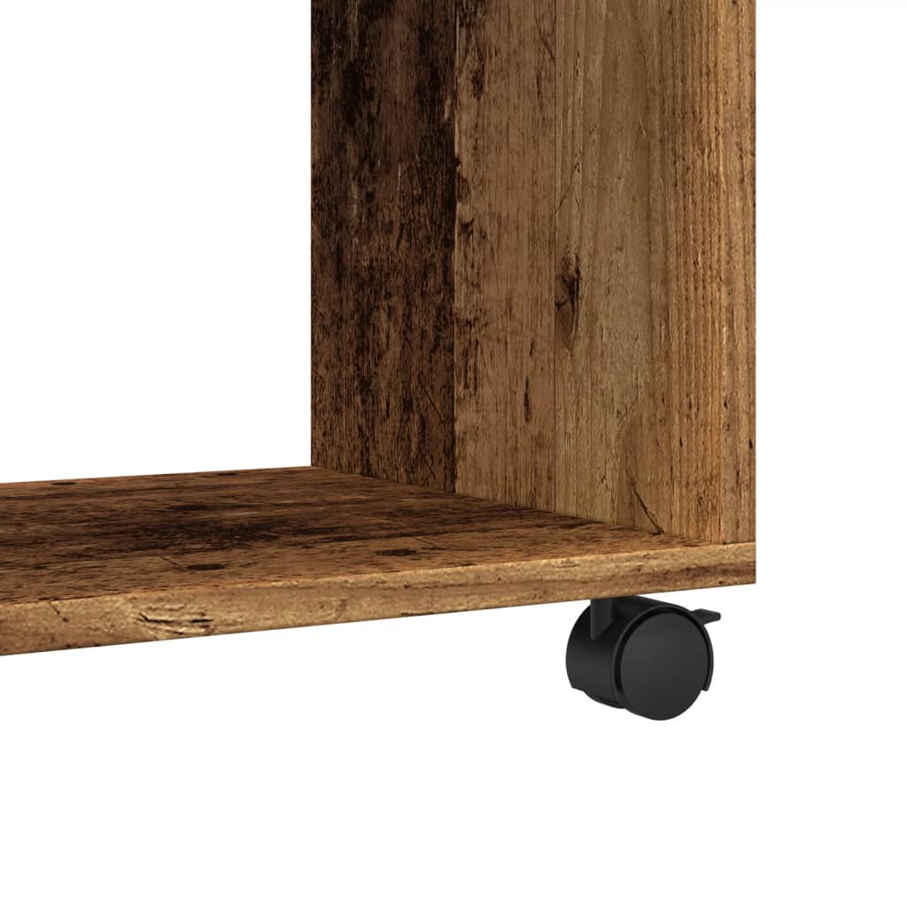 Ντουλάπι Τροχήλατο Όψη Παλαιού Ξύλου 37x33x42,5 εκ. Επεξ. Ξύλο - Pakobazaar