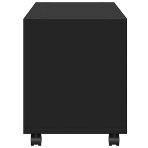 Ντουλάπι Τροχήλατο Μαύρο 72x33x42,5 εκ. από Επεξ. Ξύλο