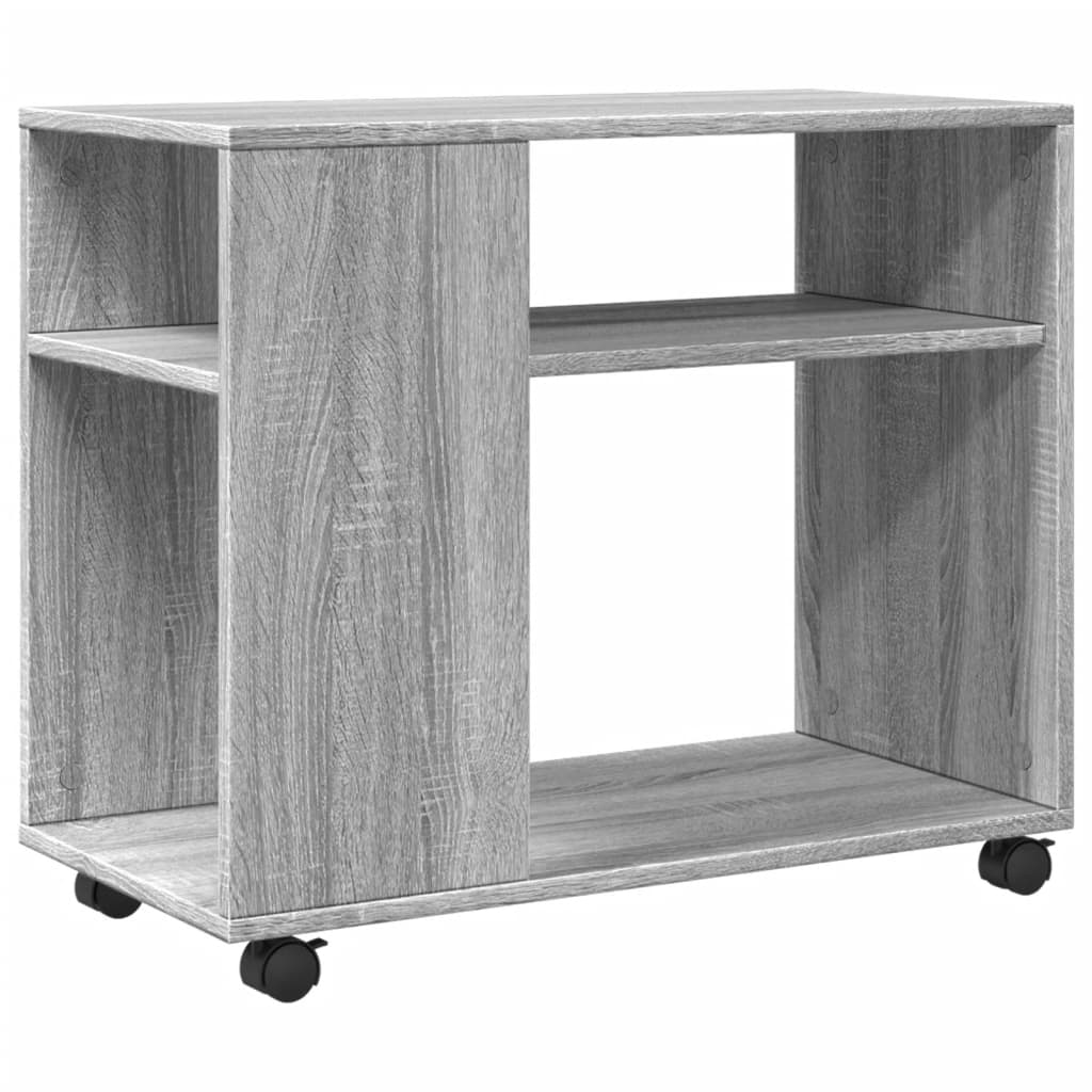Βοηθητικό Τραπέζι με Ρόδες Γκρι Sonoma 70x35x60 εκ Επεξ. Ξύλο