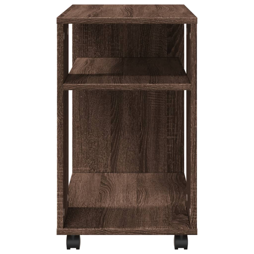 Βοηθητικό Τραπέζι με Ρόδες Καφέ Δρυς 70x35x60 εκ. Επεξ. Ξύλο