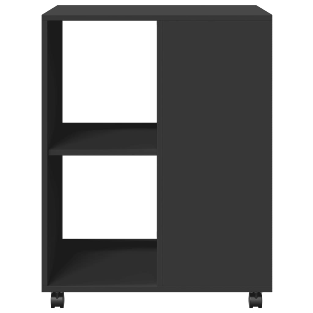 Βοηθητικό Τραπέζι με Ρόδες Μαύρο 55x60x78 εκ. Επεξ. Ξύλο