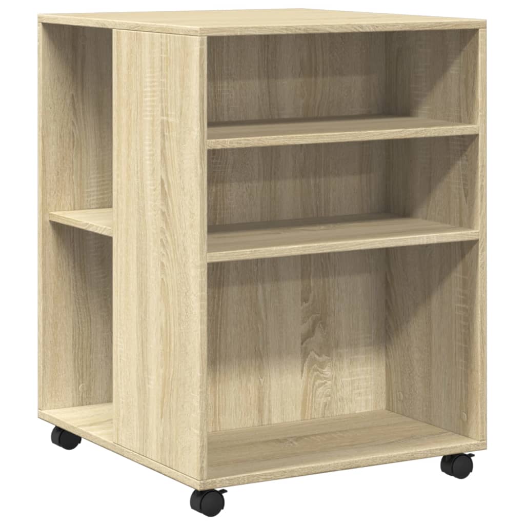 Βοηθητικό Τραπέζι με Ρόδες Sonoma Δρυς 55x60x78 εκ. Επεξ. Ξύλο