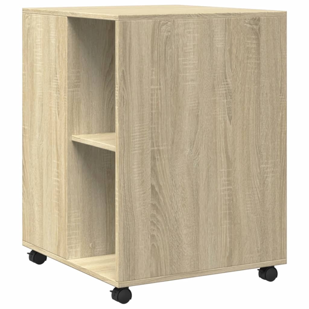 Βοηθητικό Τραπέζι με Ρόδες Sonoma Δρυς 55x60x78 εκ. Επεξ. Ξύλο