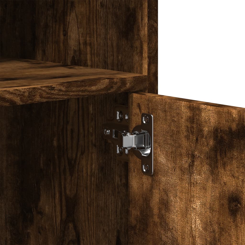 Ντουλάπι Με Ροδάκια Καπνιστή Δρυς 60x48x81 εκ. Επεξ. Ξύλο