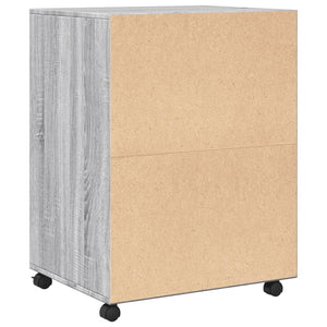 Ντουλάπι Με Ροδάκια Γκρι Sonoma 60x48x81 εκ. Επεξεργασμένο Ξύλο - Pakobazaar