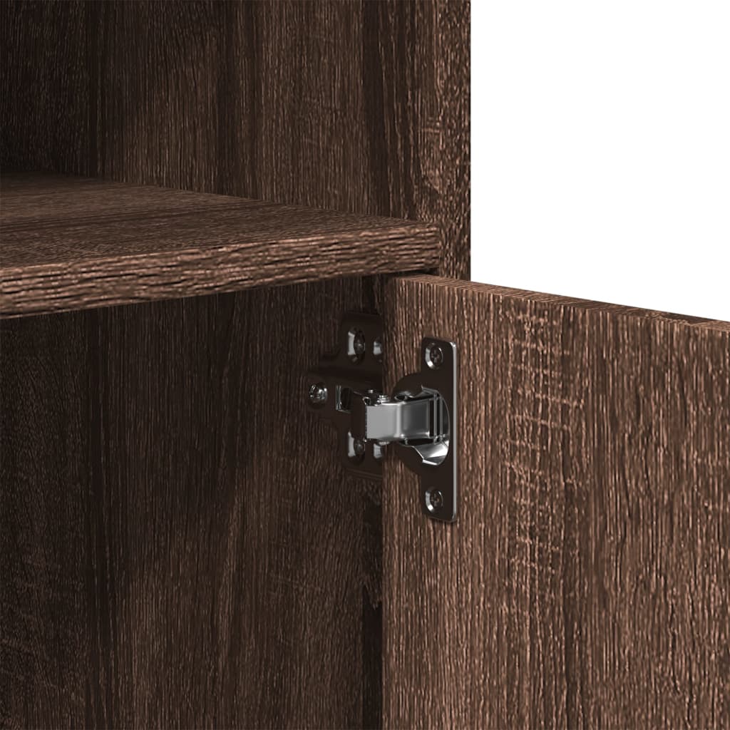 Ντουλάπι Με Ροδάκια Καφέ Δρυς 60x48x81 εκ. Επεξεργασμένο Ξύλο