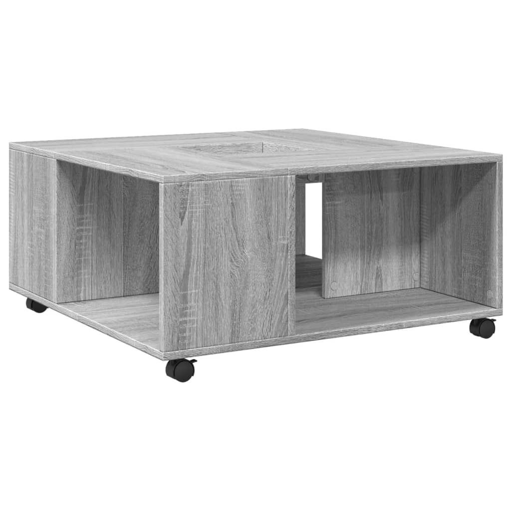 Τραπεζάκι Σαλονιού Γκρι Sonoma 80x80x40 εκ. Επεξεργασμένο Ξύλο